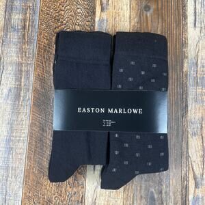 EASTON MARLOWE Men's Shoe Size 10-13 Black White Cotton Polyamide Elastane 6PK